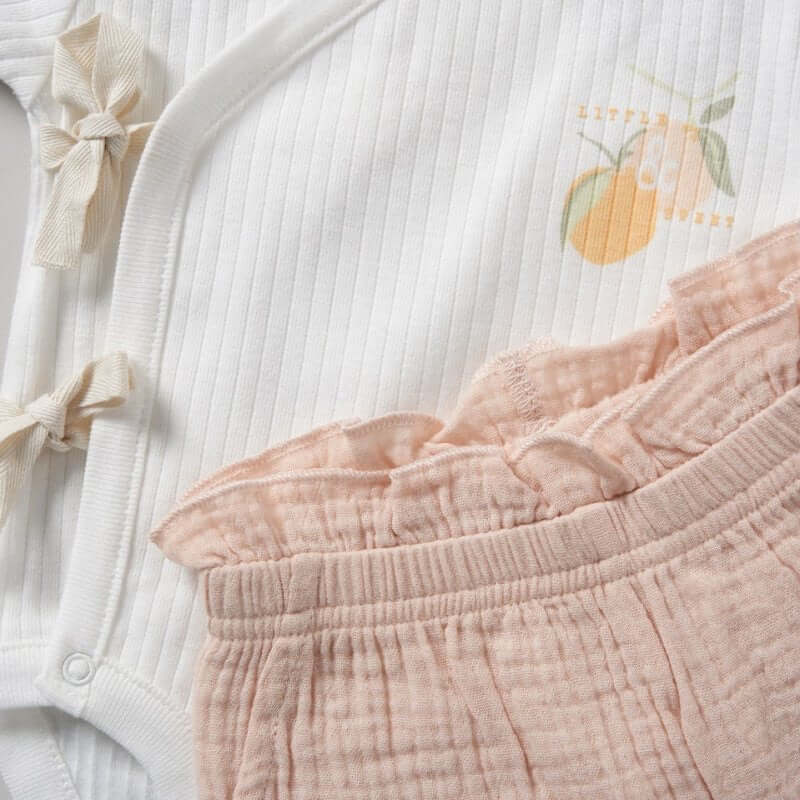 Muslin Three Set Peach - Little Moo Baby
