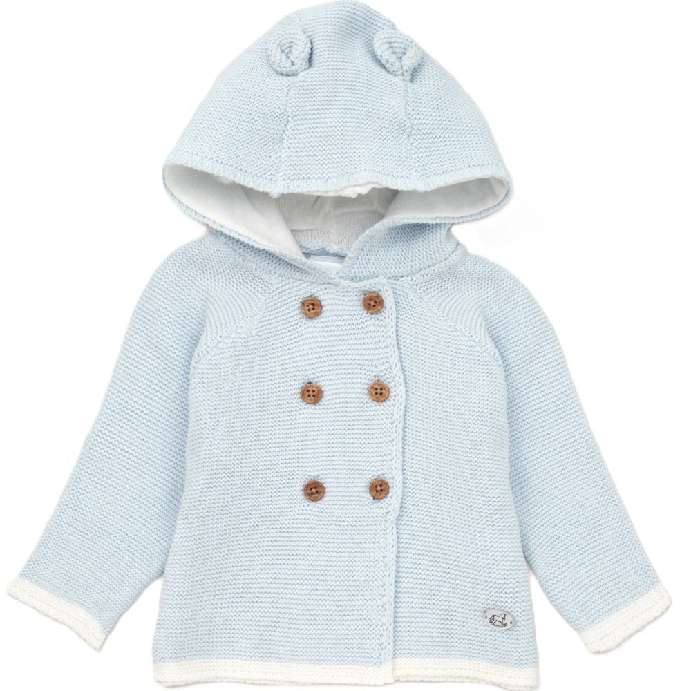 Blue Double Breasted Knitted Jacket