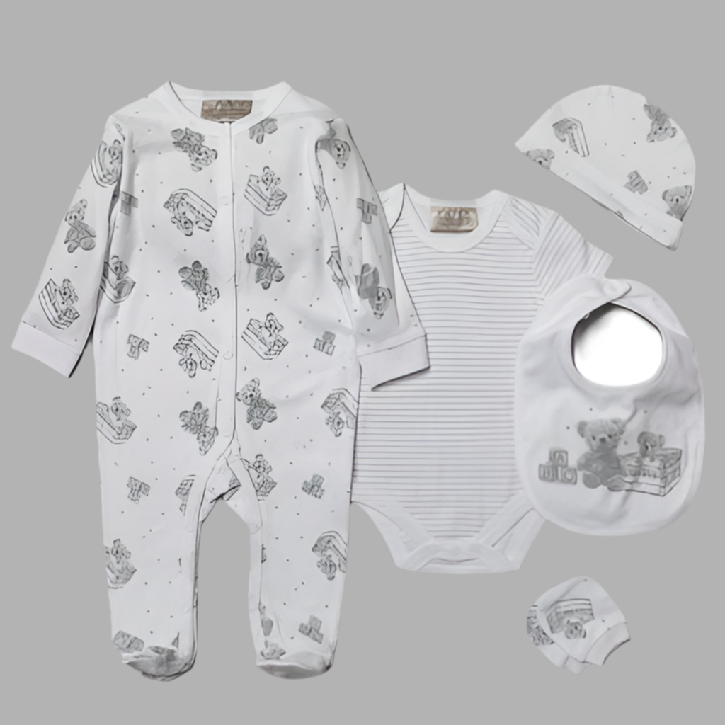 Five Piece Teddy Gift Set - Little Moo Baby
