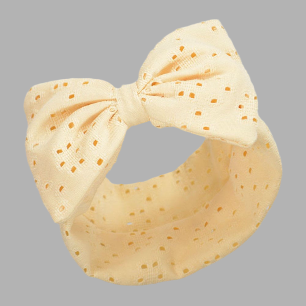 Vanilla Bowed Headband - Little Moo Baby