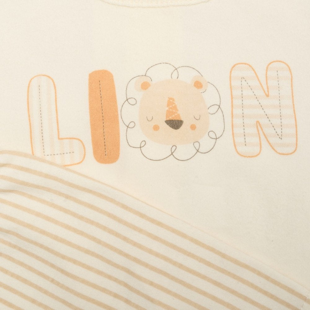 Cream Lion T-Shirt Shorts & Toy Set - Little Moo Baby