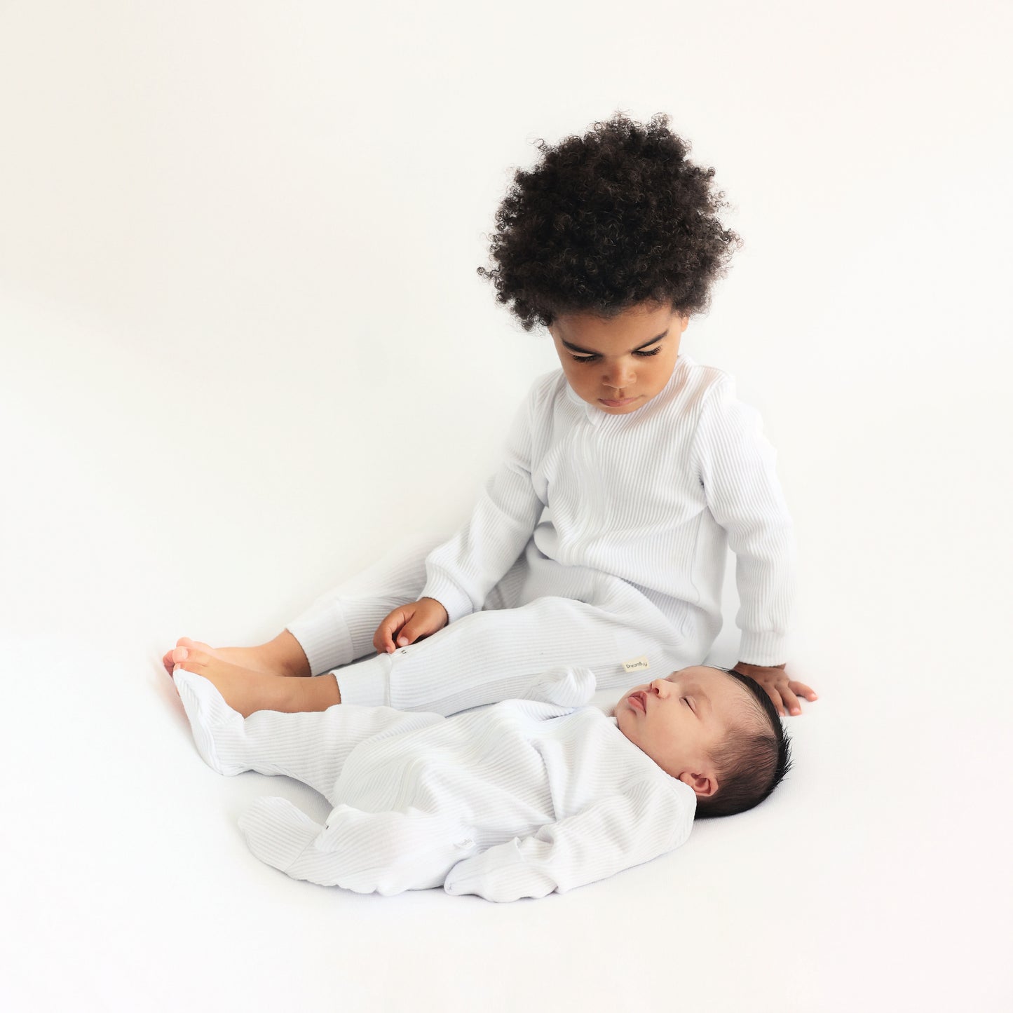 White Ribbed Zipped Romper - Little Moo Baby