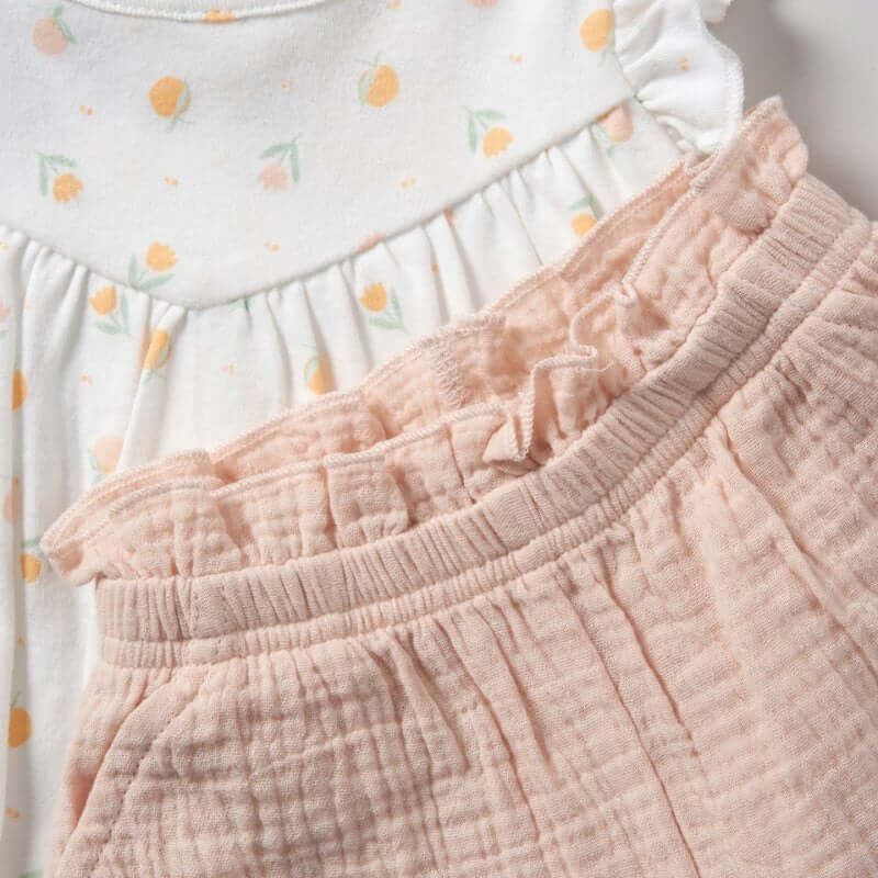 Three Piece Set Peach - Little Moo Baby