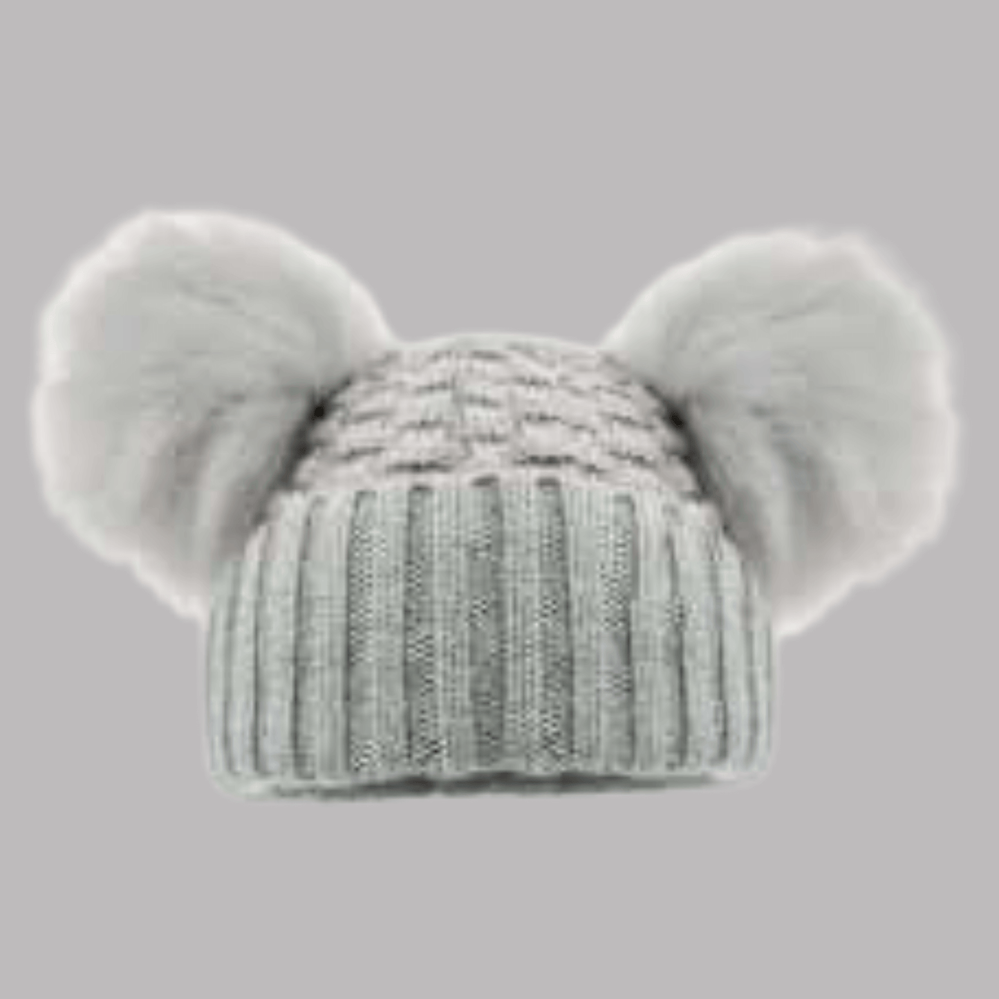 Grey Knit Bobble Hat
