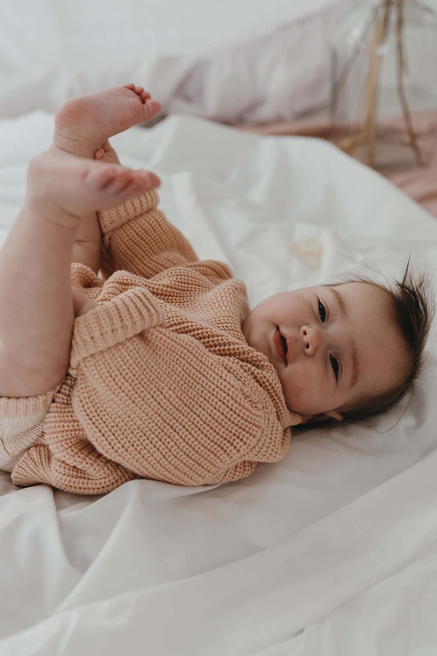 Peach Oversized Jumper - Little Moo Baby