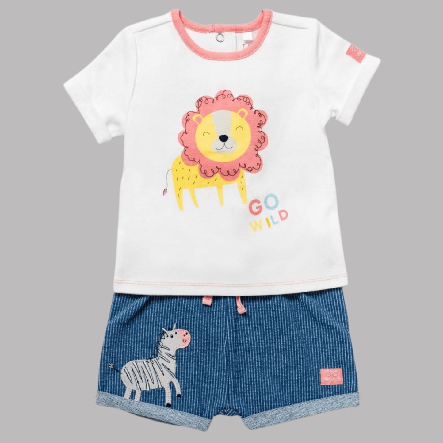 Animal Motif Shorts & T-Shirt Set