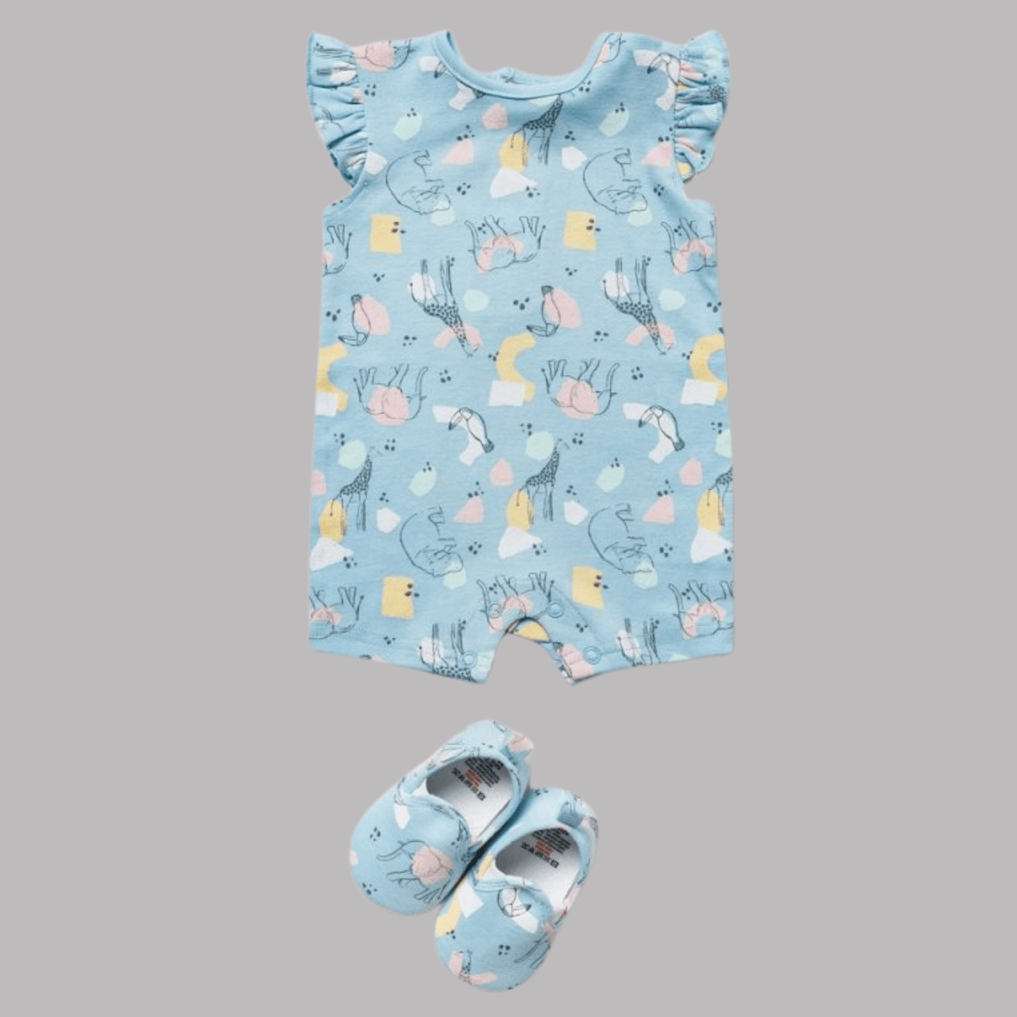 Blue Romper & Shoes Set