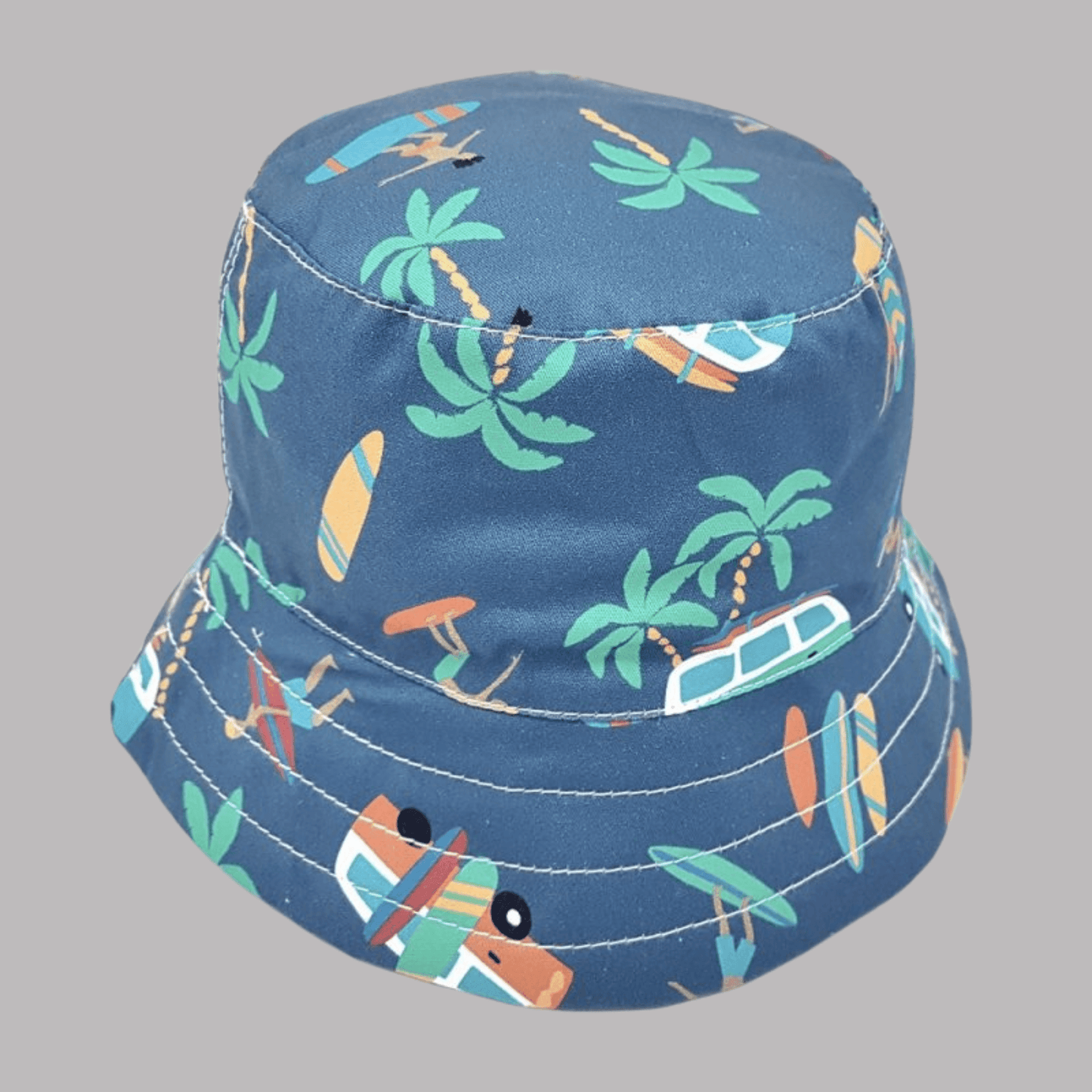 Blue Summer Print Blue Bucket Hat