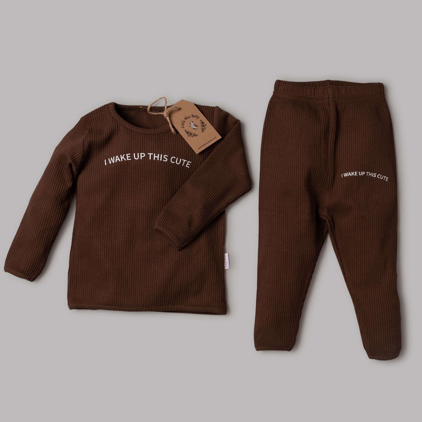 Brown I Wake Up This Cute Loungewear Set