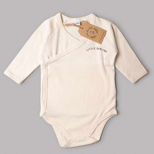 Cream Wrap Over Little Darling Bodysuit - Little Moo Baby