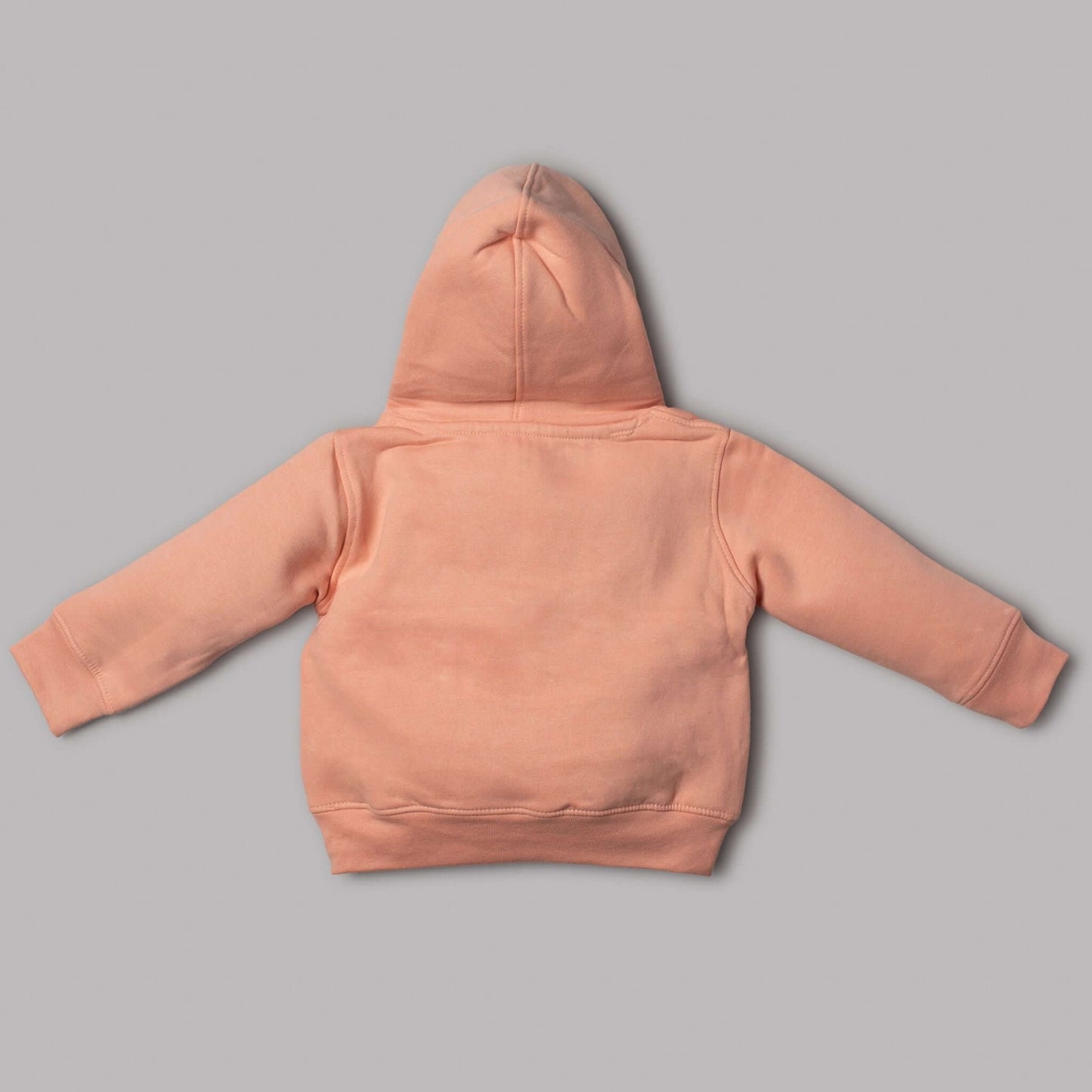 Back view Hoodie “Happy Little Human” Pink - Little Moo Baby