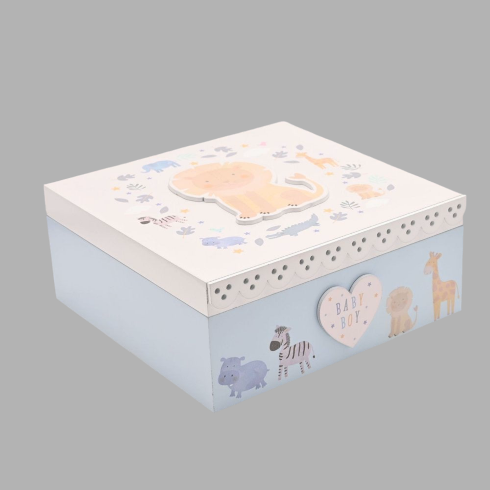 Blue Precious Memories Box Lion - Little Moo Baby