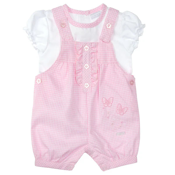 Pink Baby Dungarees & Top Set - Little Moo Baby