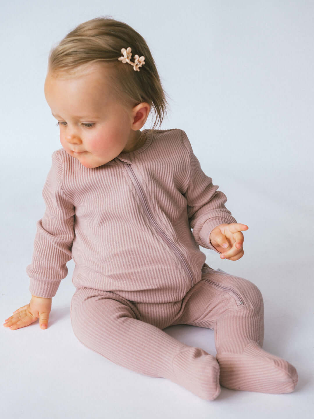 Mocha Zipped Romper - Little Moo Baby