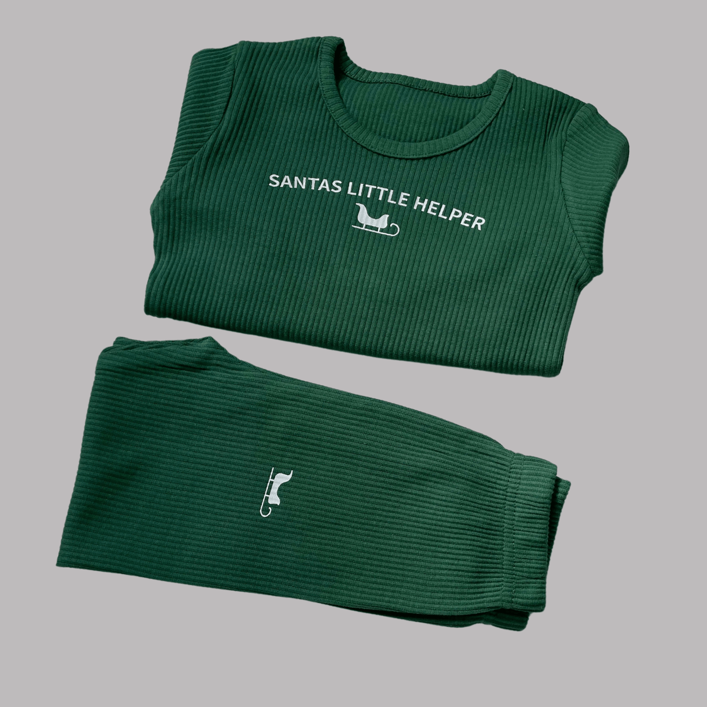 Green Santas Little Helper Loungewear Set - Little Moo Baby