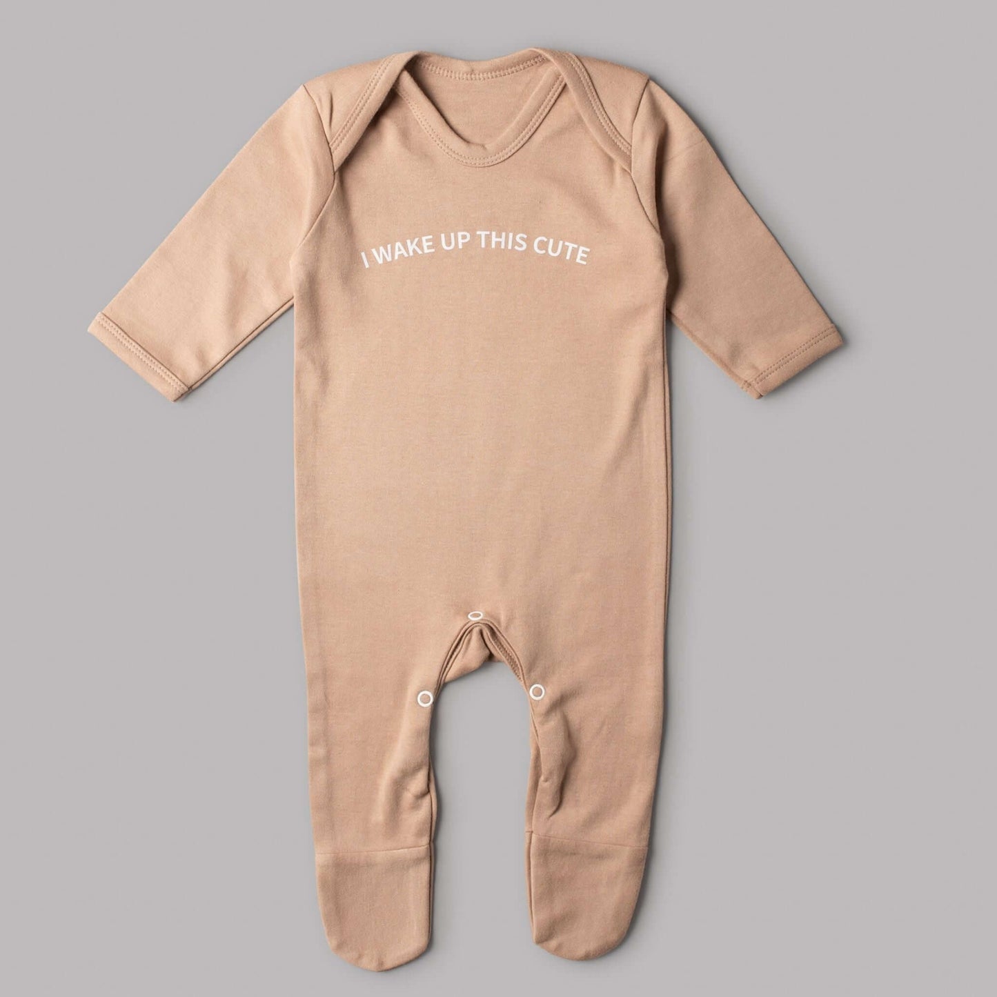 Mocha I Wake Up This Cute Romper - Little Moo Baby