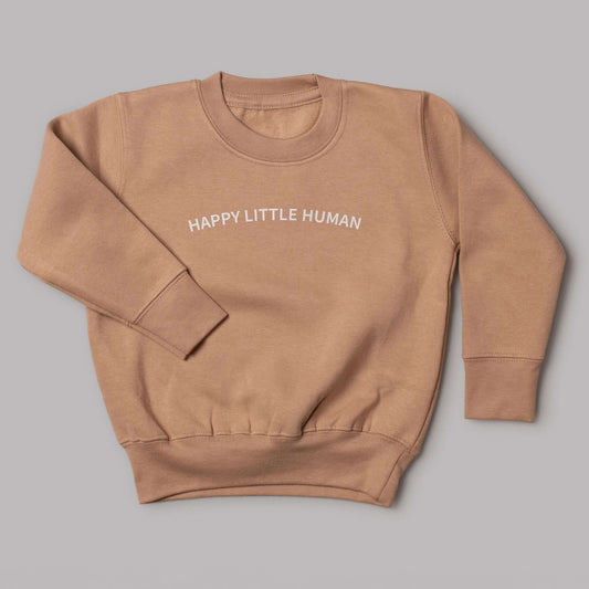 Mocha Happy Little Human Jumper - Little Moo Baby