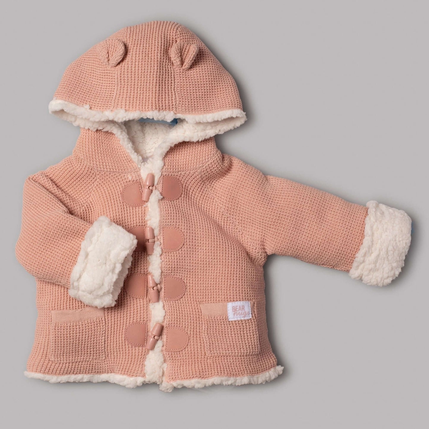 Pink Sherpa Lined Hooded Jacket - Little Moo Baby