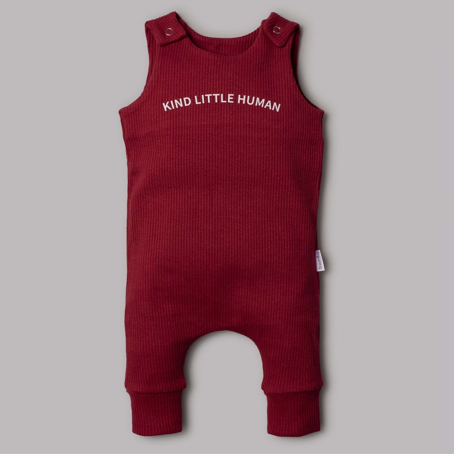 Red Kind Little Human Ribbed Dungarees - Little Moo Baby