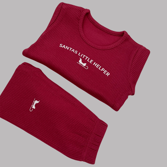 Red Santas Little Helper Loungewear Set - Little Moo Baby