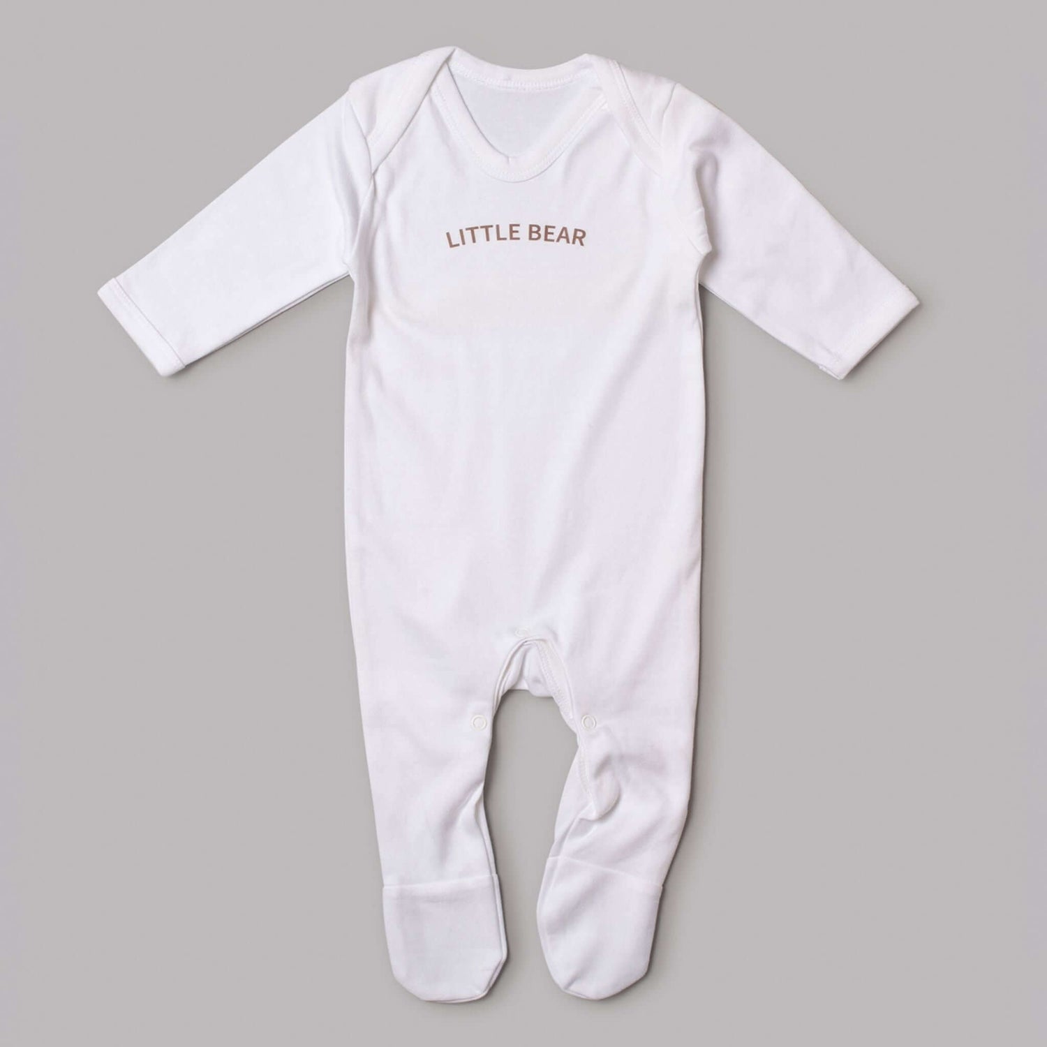 White Little Bear Printed Romper - Little Moo Baby