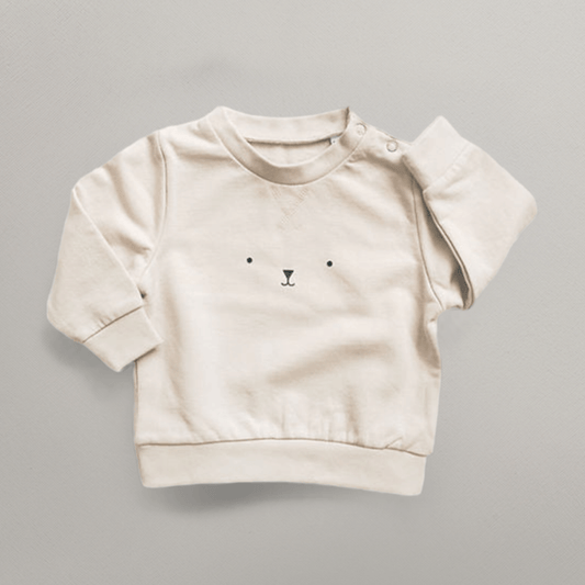 Cream Little Bear Sweatshirt - Little Moo Baby