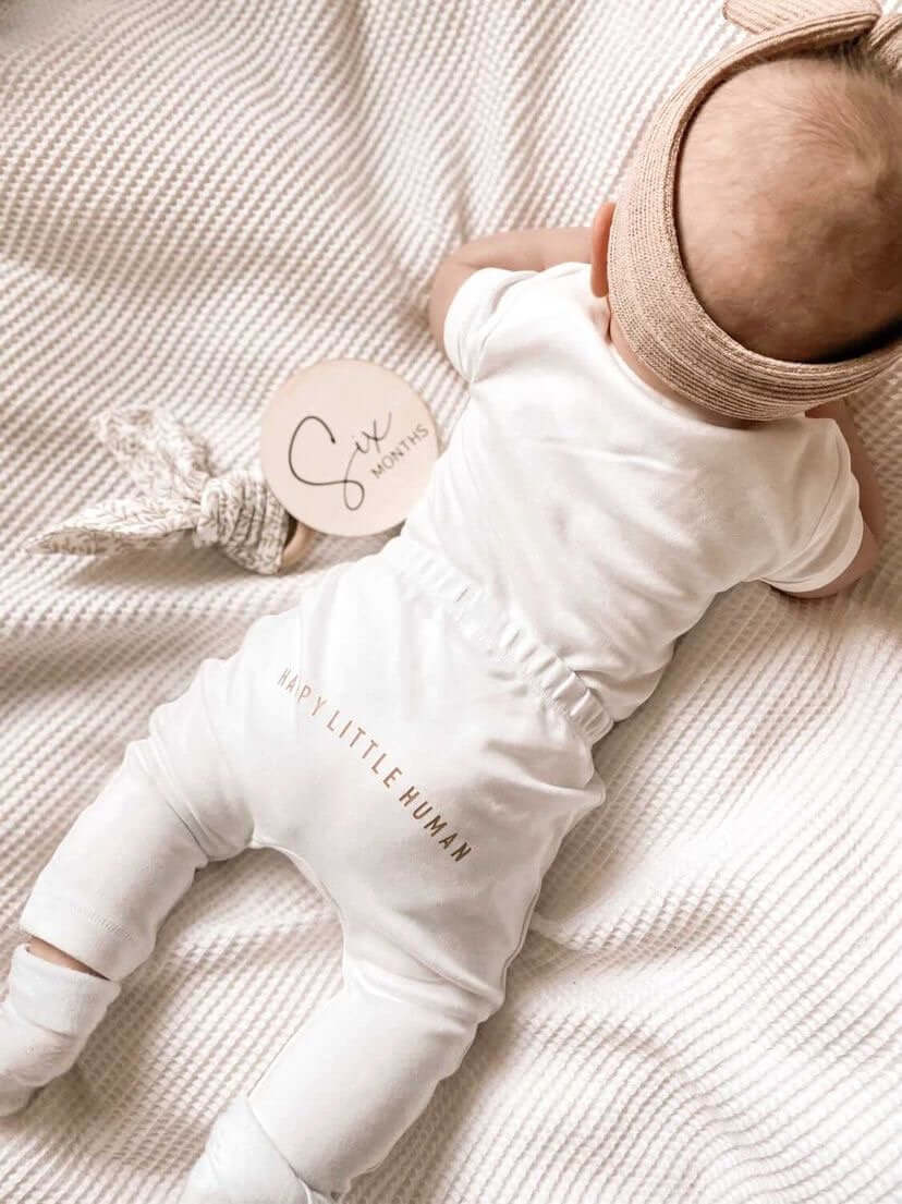 Happy Little Human Leggings - Little Moo Baby