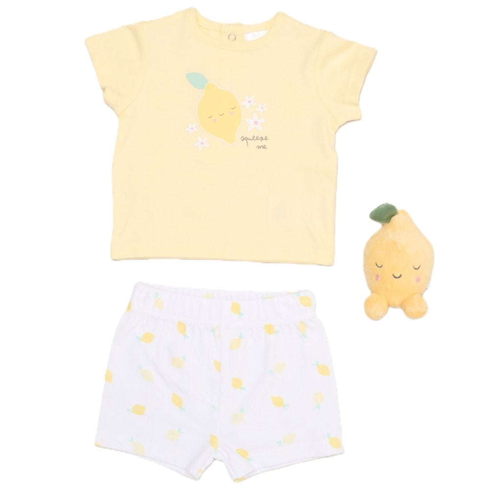 Lemon Shorts,T-Shirt & Toy Set - Little Moo Baby