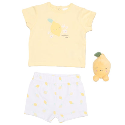 Lemon Shorts,T-Shirt & Toy Set - Little Moo Baby