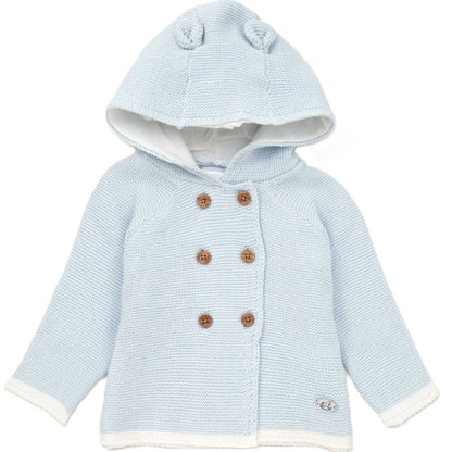 Blue Double Breasted Knitted Jacket