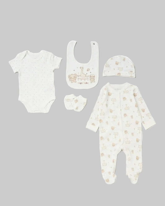 Cream Five Piece Playtime Gift Set - Little Moo Baby
