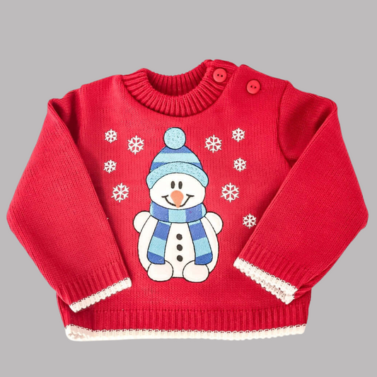 Red Christmas Snowman Jumper