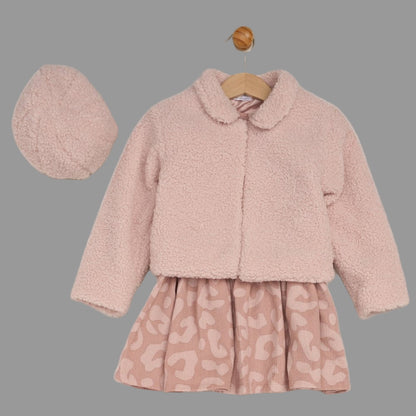 Pink 3 Piece Borg Jacket Set - Little Moo Baby