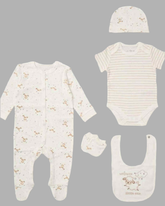 Cream 5 Piece Lamb Print Set
