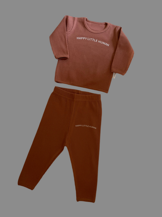 Blush Pink Happy Little Human Loungewear Set