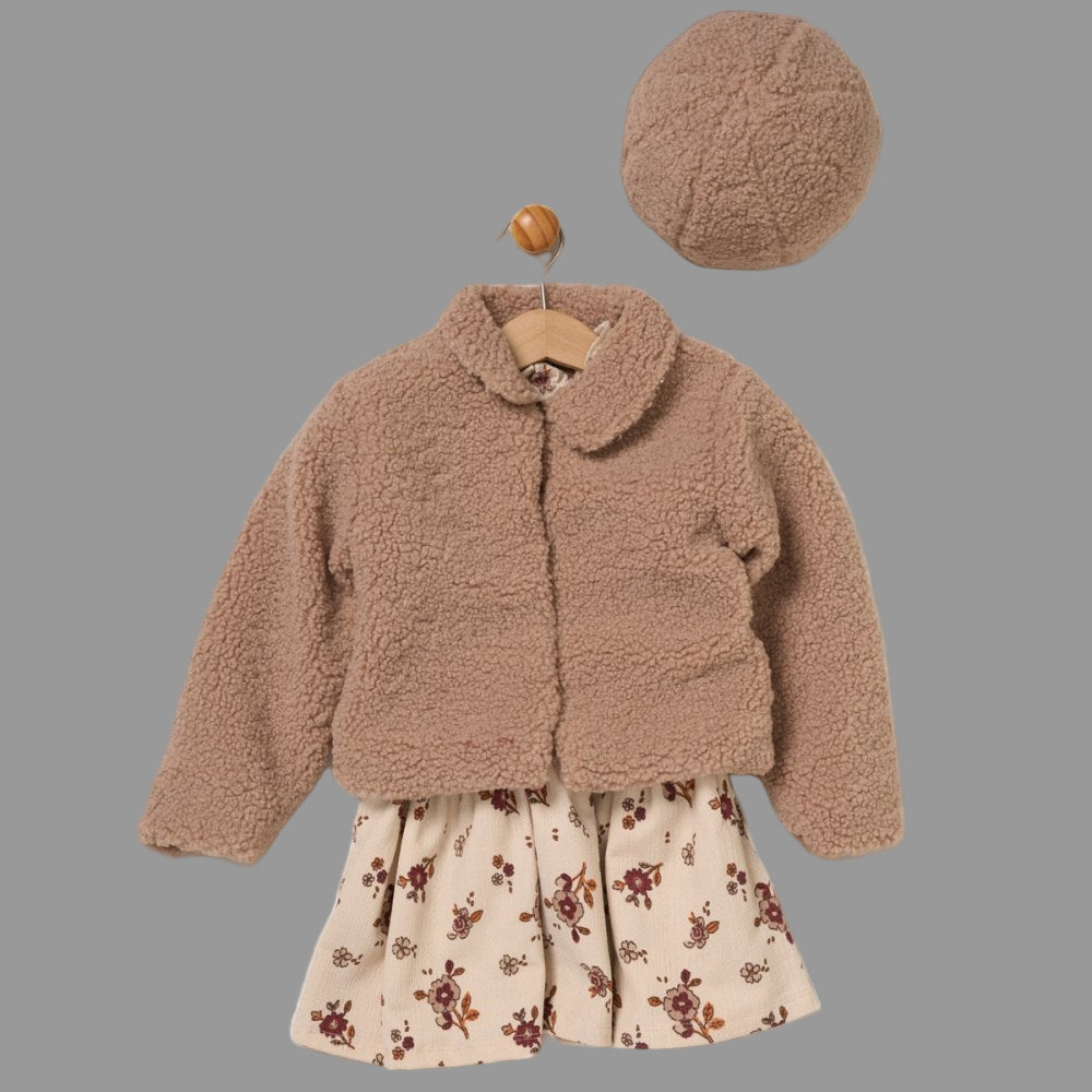 Brown/ Beige Borg 3 Piece Set - Little Moo Baby