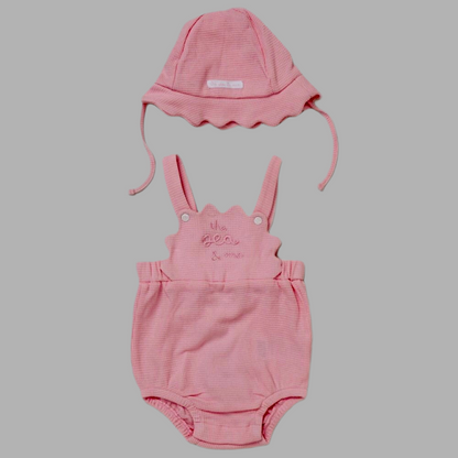 Pink baby Romper & Hat Set