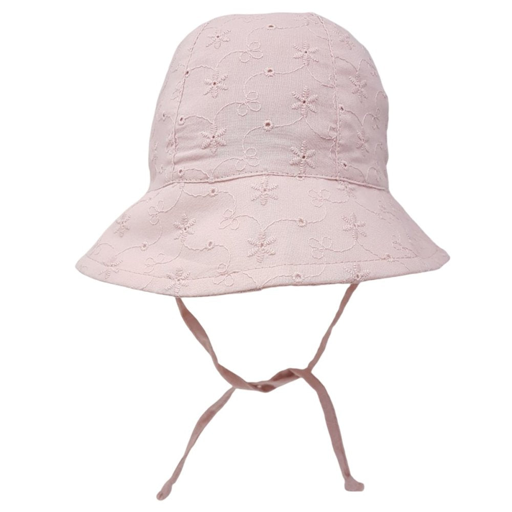 Baby Pink or White BA Cloche Hat With Ties
