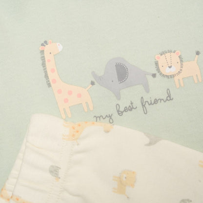 Sage Giraffe T-Shirt Shorts & Toy Set - Little Moo Baby
