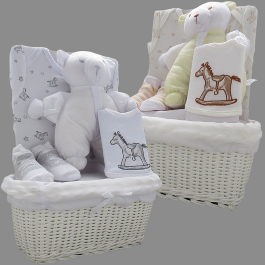 Newborn  Five Piece Basket Gift Set - Little Moo Baby