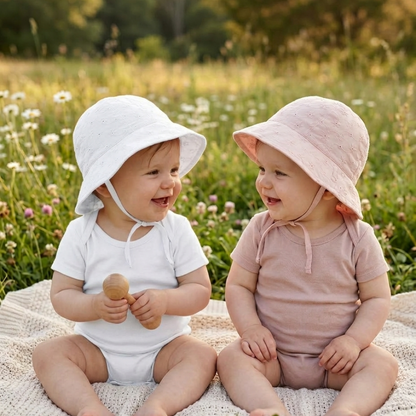 Baby Pink or White BA Cloche Hat With Ties