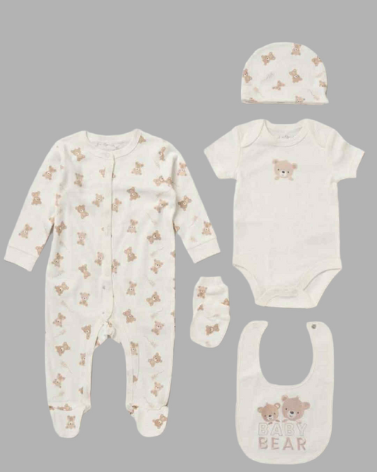 Cream 5 Piece Baby Bear Set