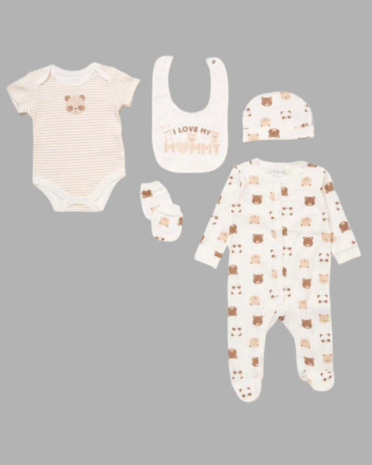 Cream I Love My Mummy 5 Piece Gift Set - Little Moo Baby