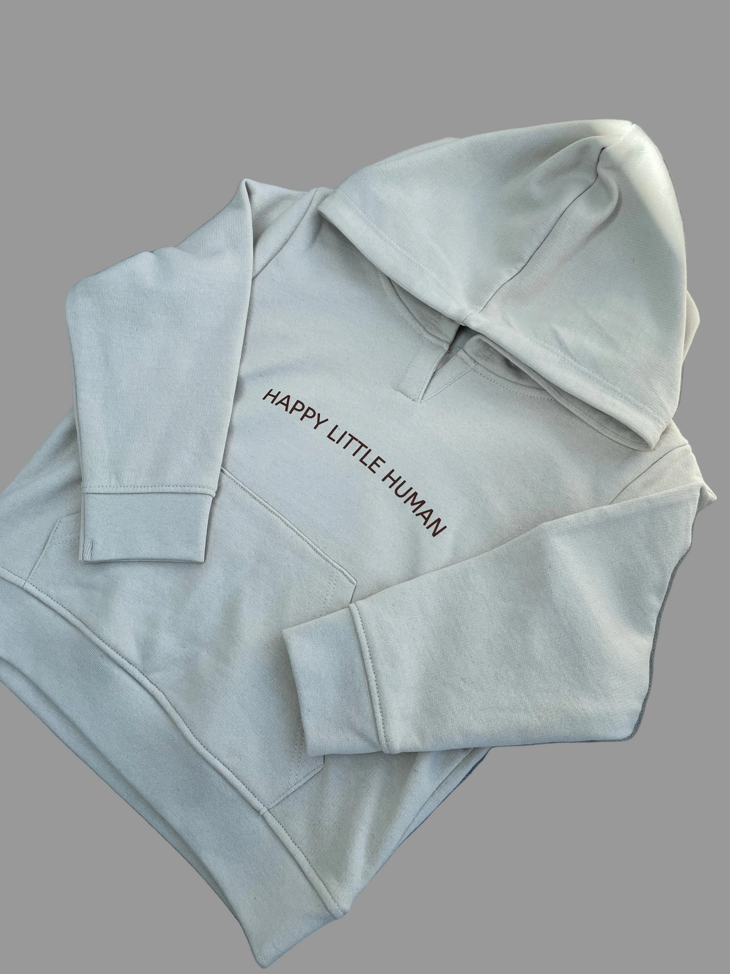 Stone Happy Little Human Recycled Hoodie - Little Moo Baby