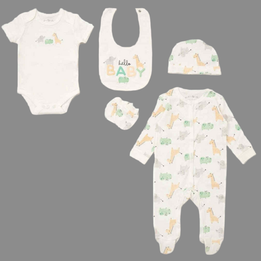 Hello Baby 5 Piece Gift Set - Little Moo Baby