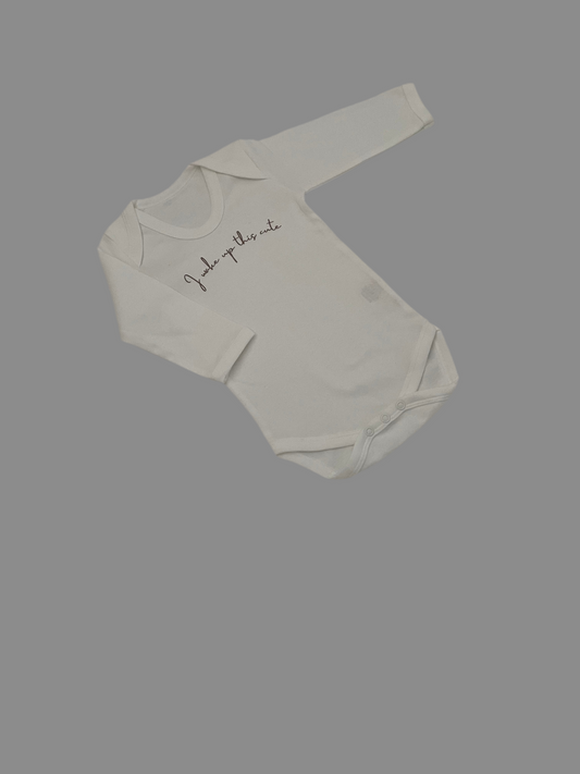 White I Wake Up This Cute Bodysuit