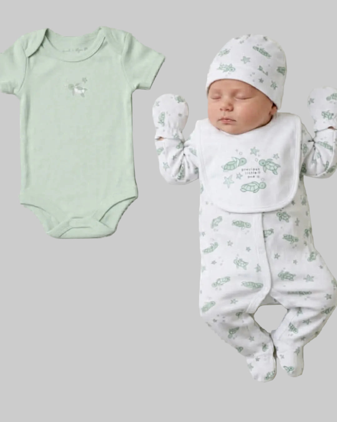 White 5 Piece Turtles Set - Little Moo Baby