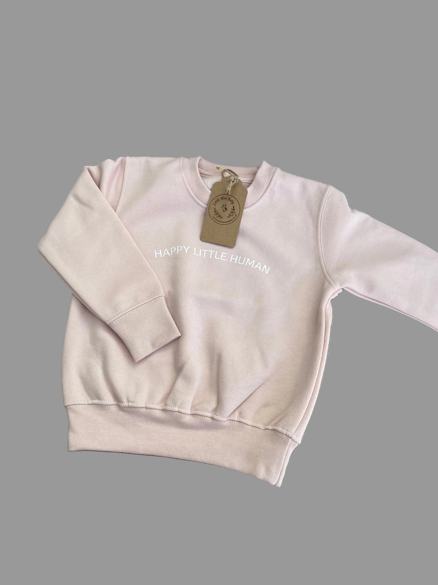 Blush Pink Sweatshirt Happy Little Human