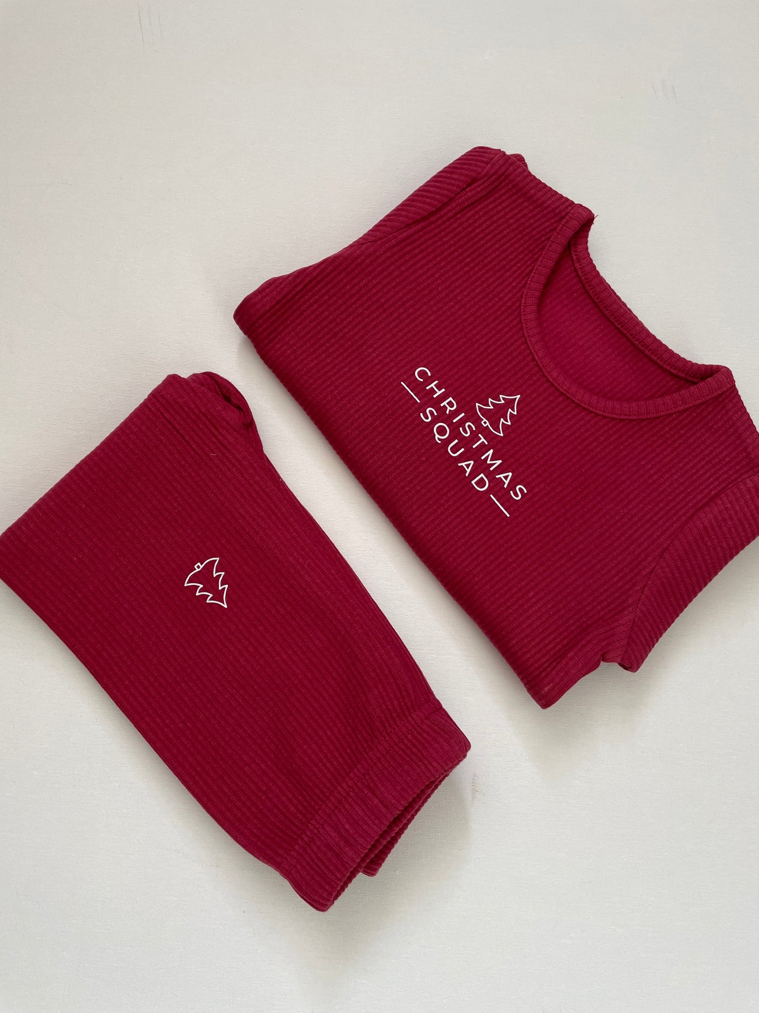 Loungewear “Christmas Squad” Red - Little Moo Baby