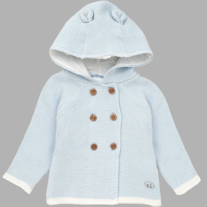 Blue Double Breasted Knitted Jacket